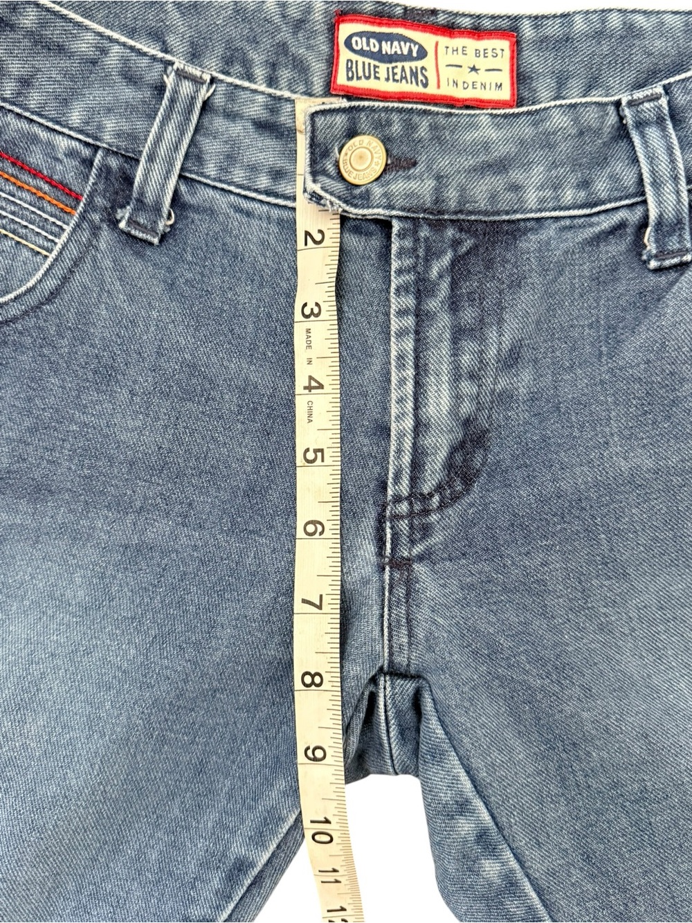 Vintage Y2K Old Navy Flare Jeans Women’s Size 4 Retro Rainbow Stitch Denim - Picture 9 of 10